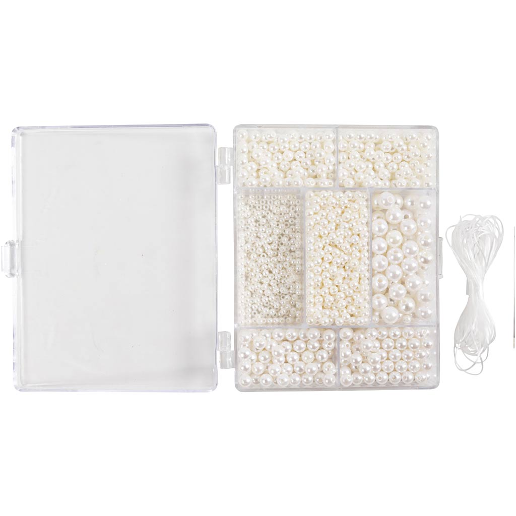 Creativ company creative box jewelry, necklaces and bracelet, approx. 1200 pieces, white mother of pearl, 1 box