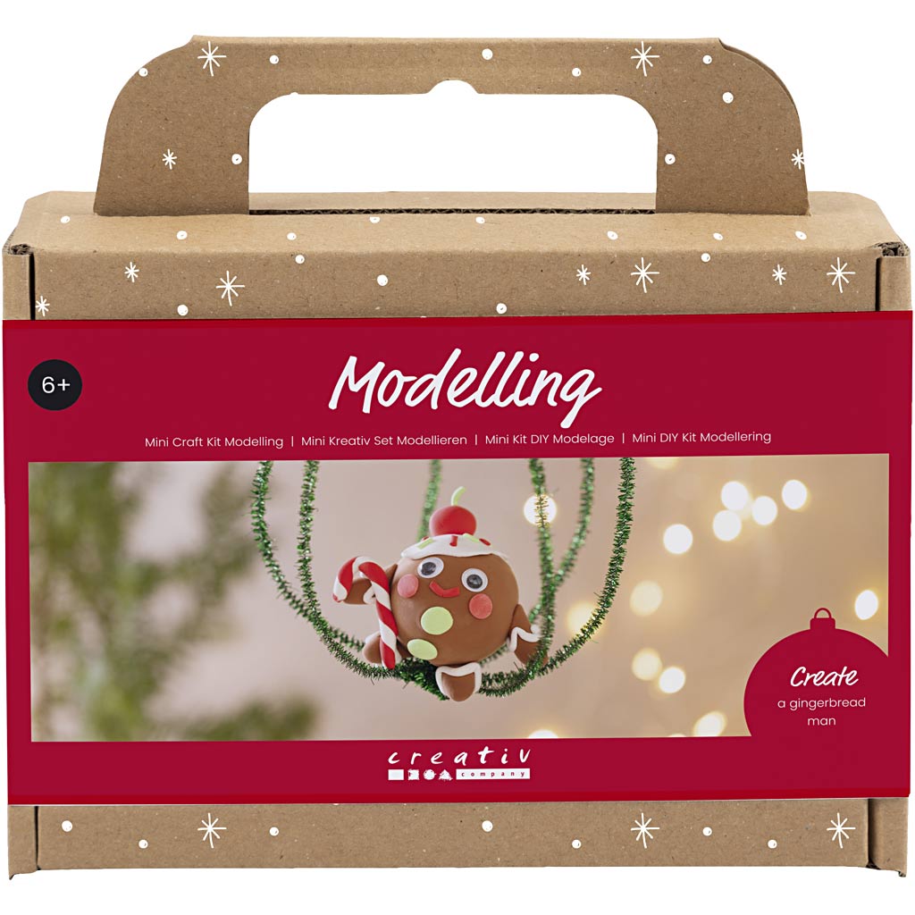 Creativ company mini hobby set modeling, gingerbread man, various colors, 1 box