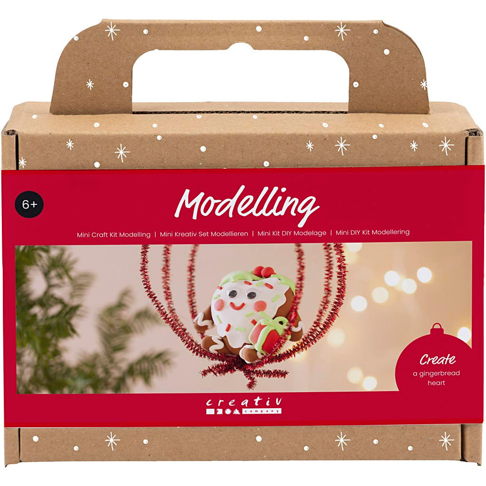 Creativ company mini hobbyset boetseren, hartvormig kerstfiguur, diverse kleuren, 1 doos