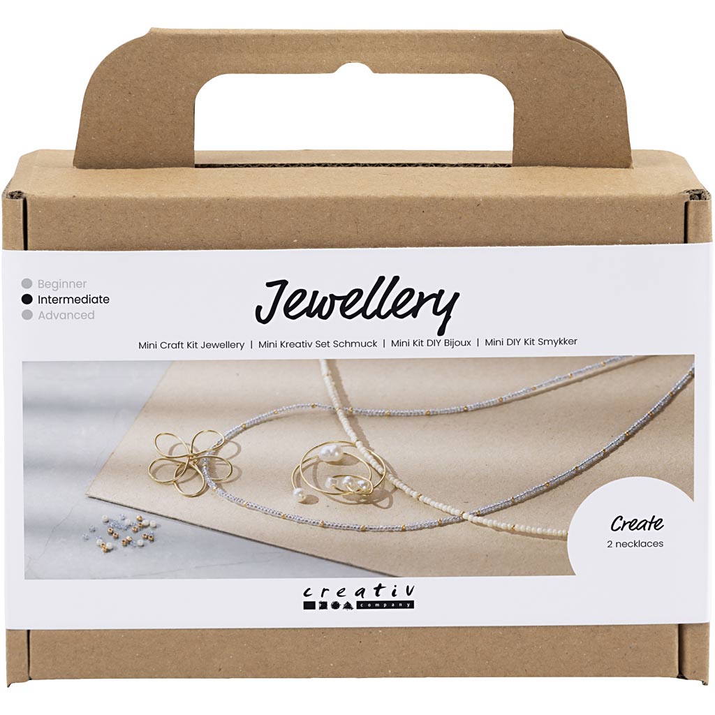 Creativ company mini hobby set jewelry, necklace with pendant with metal wire, gold plated, 1 box