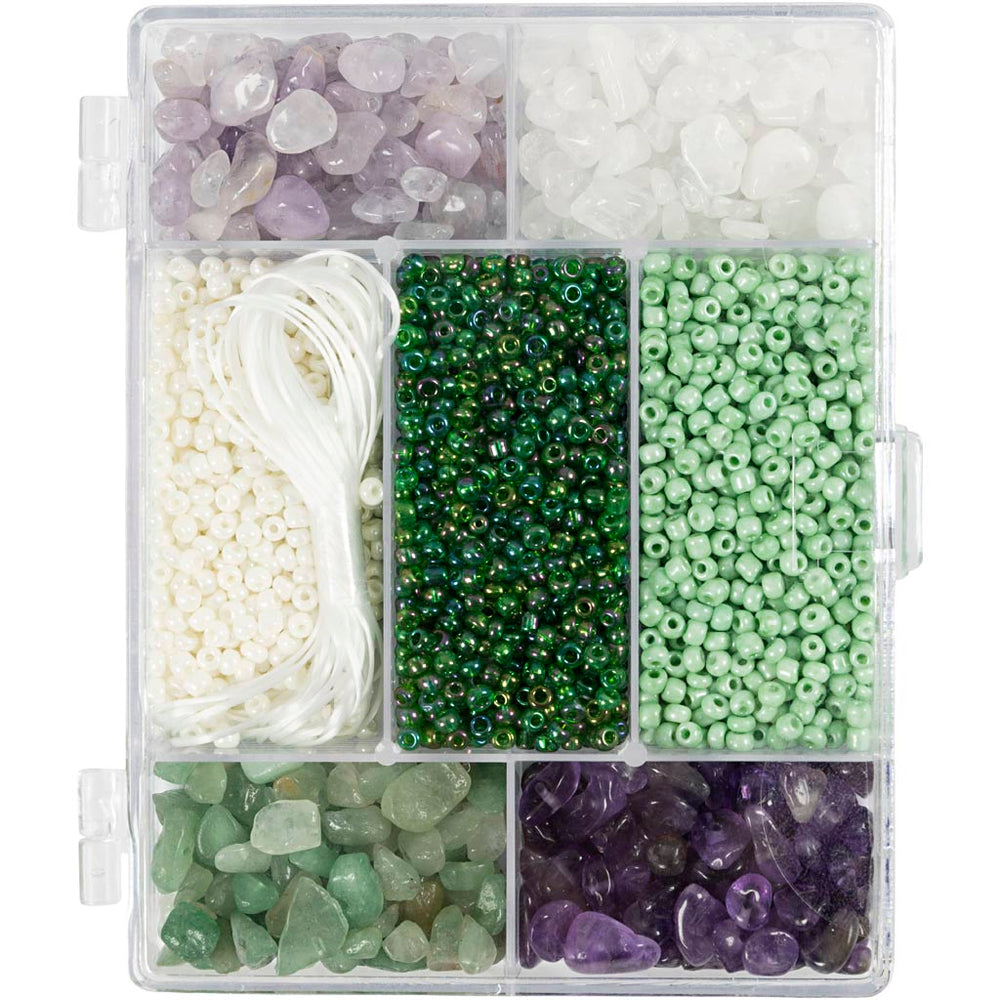 Creativ company creatieve box sieraden, kristallen, afm 2,6-10 mm, gatgrootte 0,8-1,2 mm, ca. 2460 stuk, diverse kleuren, 1 doos