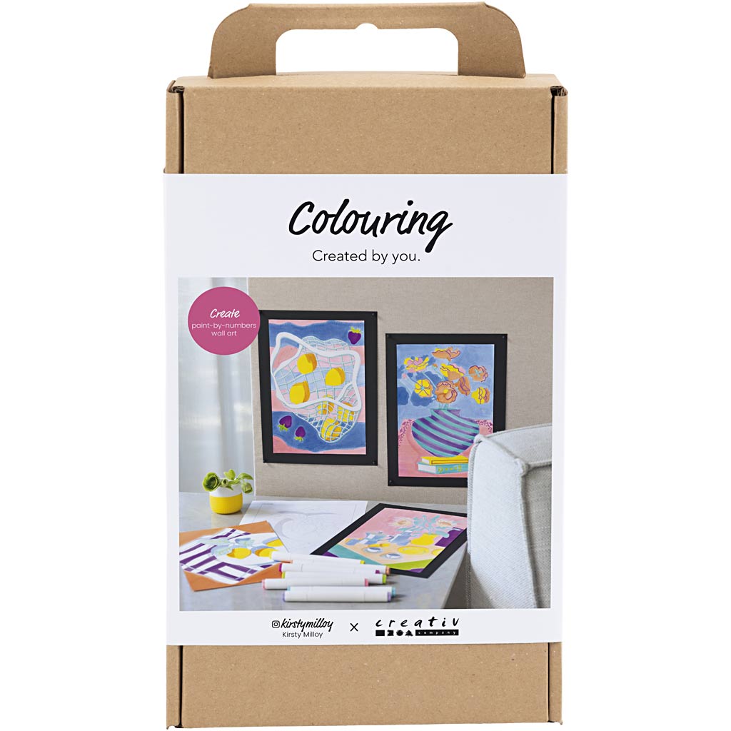 Creativ company hobbyset kleuren, schilderen volgens cijfers, markeerstiften, 1 doos