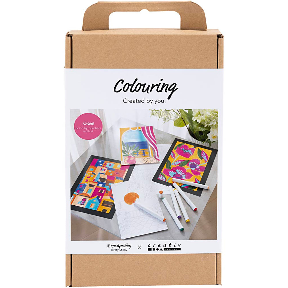 Creativ company hobby set coloring, painting by numbers, markers, 1 box