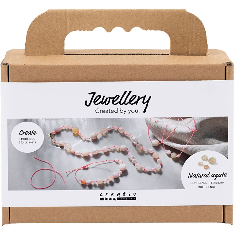 Creativ company mini hobbyset sieraden, halskettingen en armband, roze, 1 doos