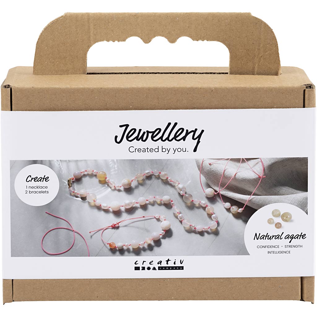 Creativ company mini hobby set jewelry, necklaces and bracelet, pink, 1 box