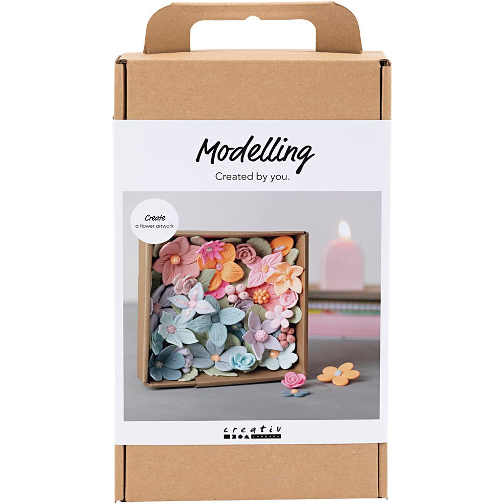 Creativ company hobby set sculpting, flowers, pastel colors, 1 box