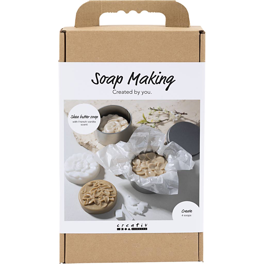 Creativ company hobby set soap making, flowers, beige, dark beige, ivory beige, 1 box