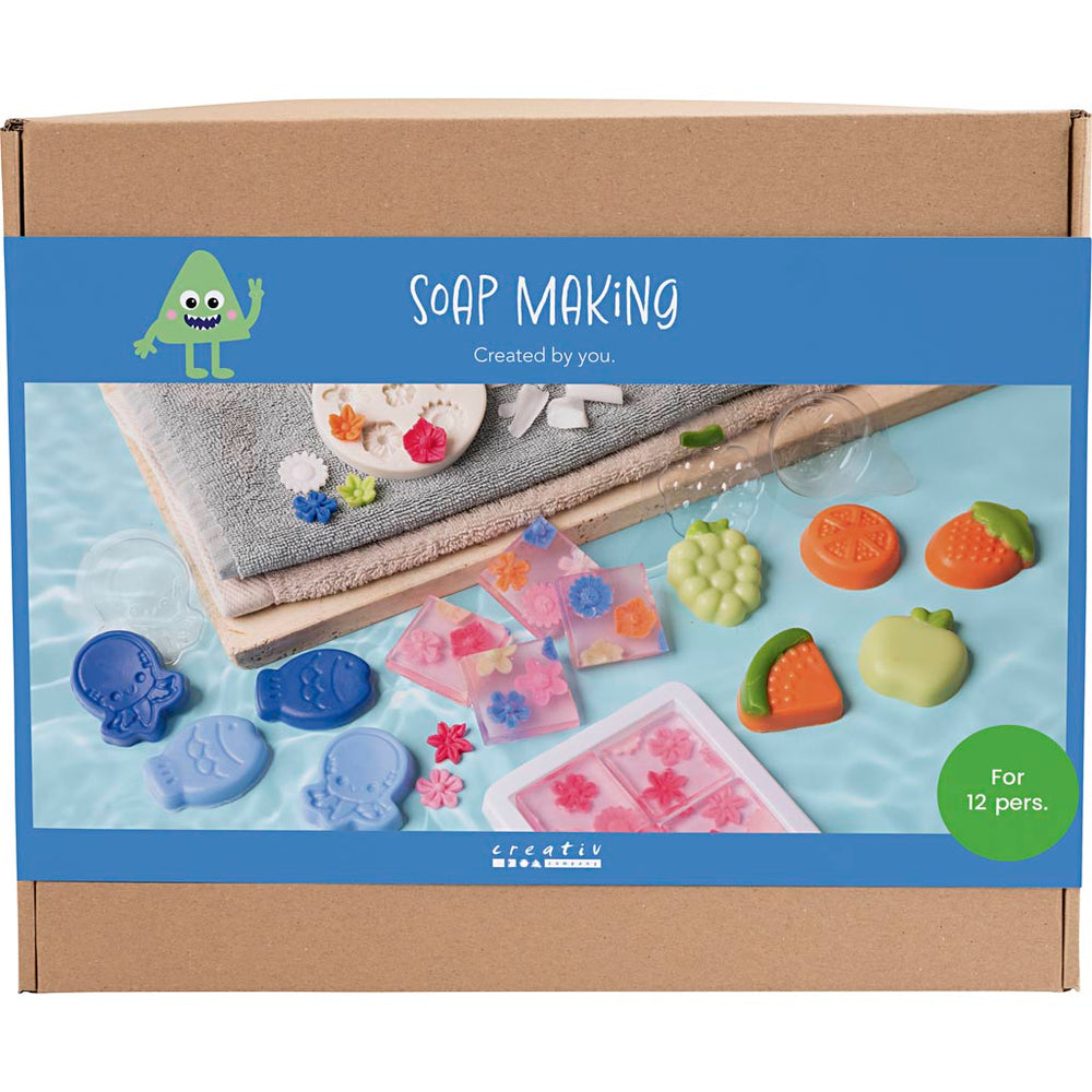 Creativ company group set soap making, 2 holes, blue, green, orange, pink, 1 box