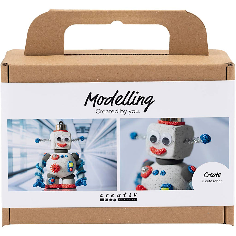 Creativ company mini hobby set modeling, robot, blue, gray, red, 1 box