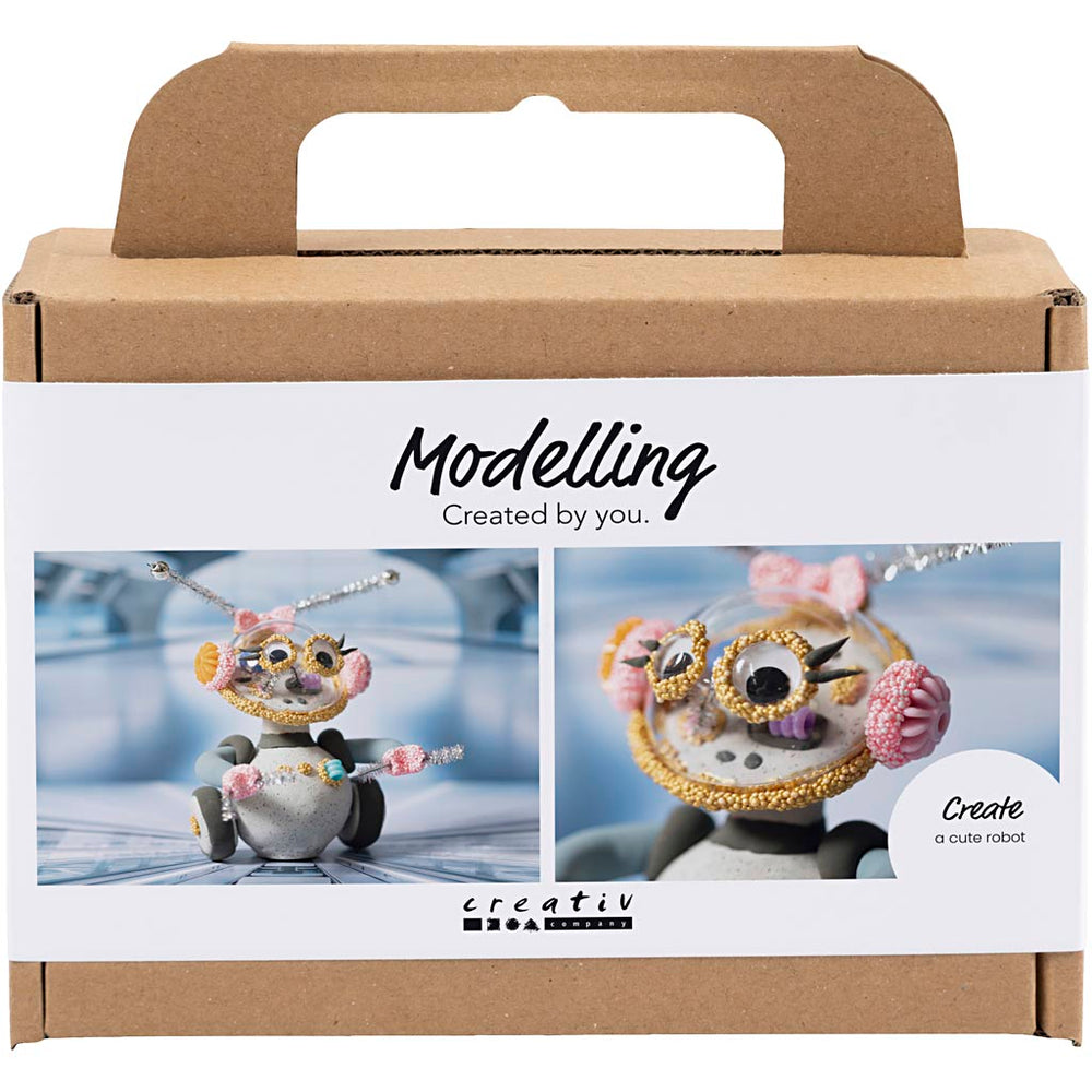 Creativ company mini hobby set modeling, robot, gray, pink, 1 box
