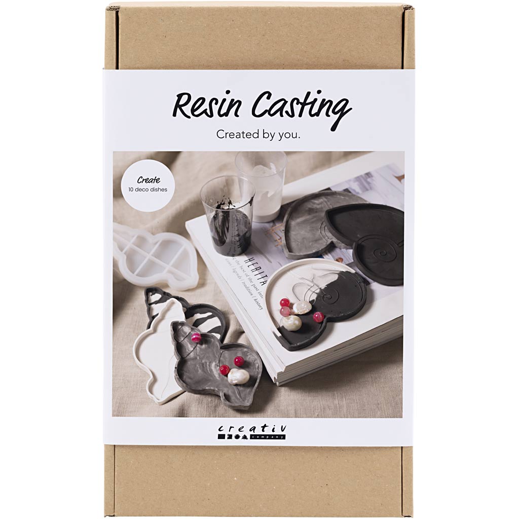 Creativ company hobby set resin casting, conch shell, black, white, 1 box