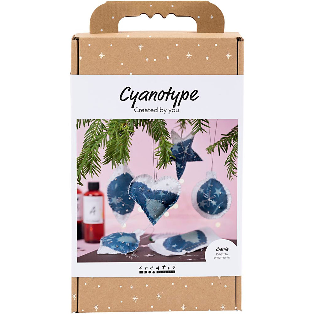 Creativ company hobby set cyanotype, Christmas decorations with cyanotype, blue, silver, 1 box