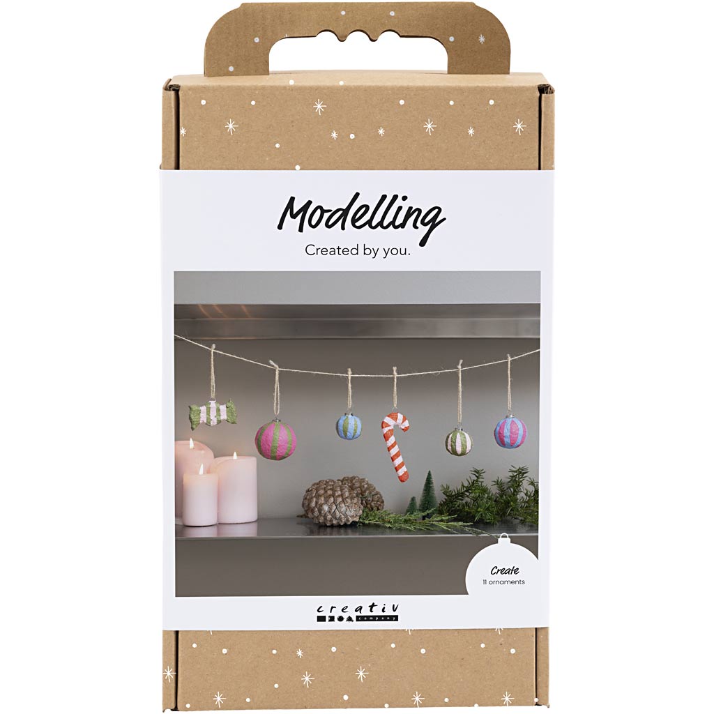 Creativ company hobbyset boetseren, pulp kerstfiguren, diverse kleuren, 1 doos