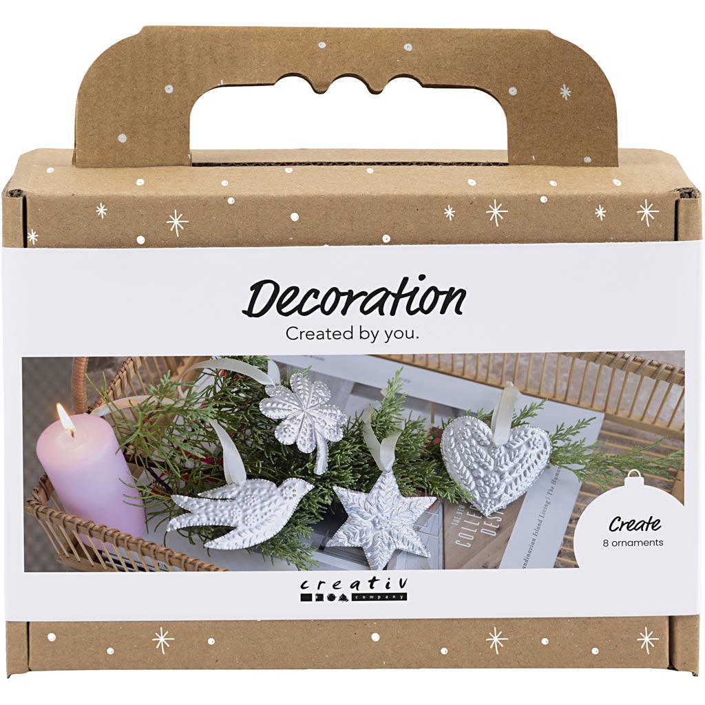 Creativ company mini hobby set decoration, Christmas decoration, silver metal, 1 box