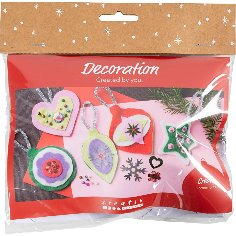 Creativ company mini hobby set decoration, felt Christmas decorations, various colors, 1 box