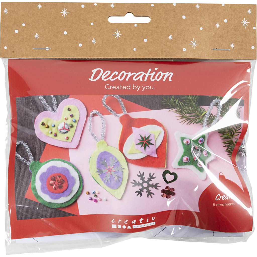 Creativ company mini hobby set decoration, felt Christmas decorations, various colors, 1 box