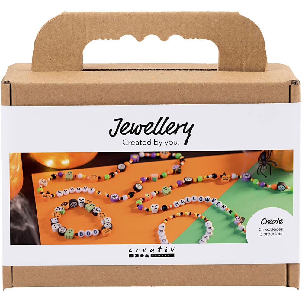 Creativ company mini hobby set jewelry, necklaces and bracelets, Halloween colors, 1 box