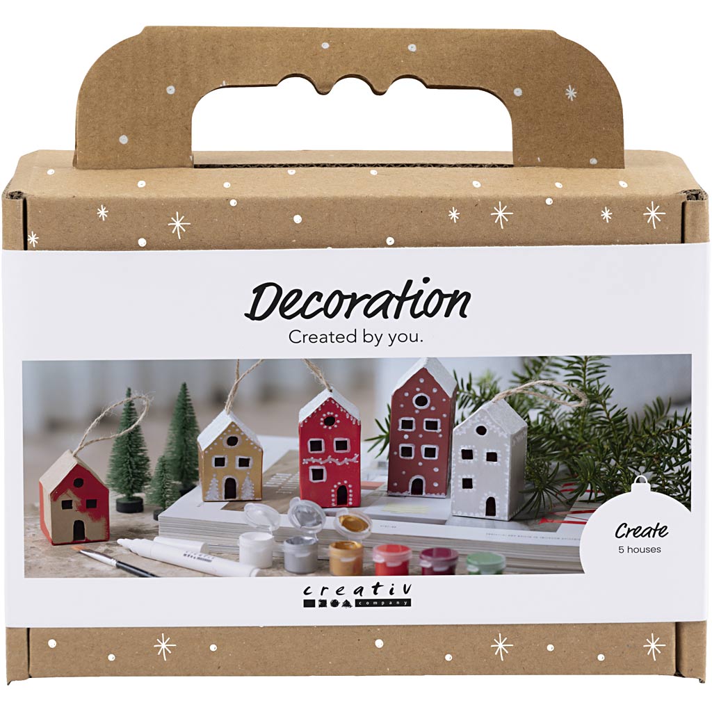 Creativ company mini hobby set decoration, houses, Christmas paint, 1 box