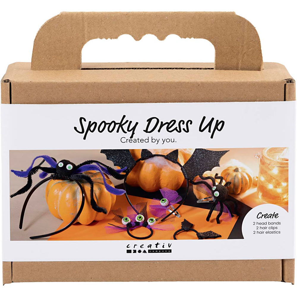 Creativ company mini hobby set horror costumes, headbands, hairclips and hair bands, black, lilac, purple, 1 box