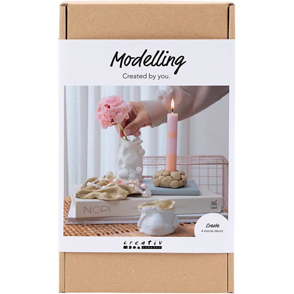 Creativ company hobby set sculpting, vases and candlesticks, beige, ivory, off-white, 1 box