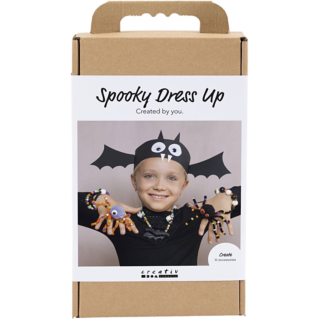 Creativ company hobby set spooky accessories, costumes and jewelry, Halloween colors, 1 box