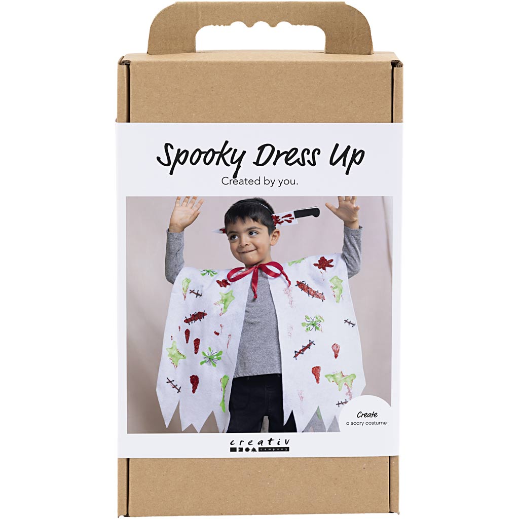Creativ company hobby set creepy costume, cape and headband, various colors, 1 box