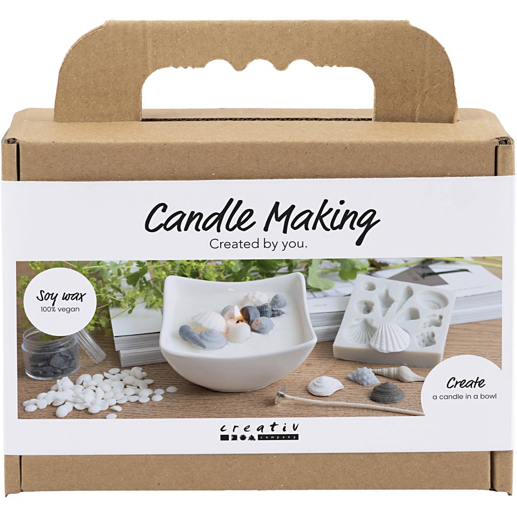 Creativ company mini hobby set candle making, shells, gray, off-white, 1 box
