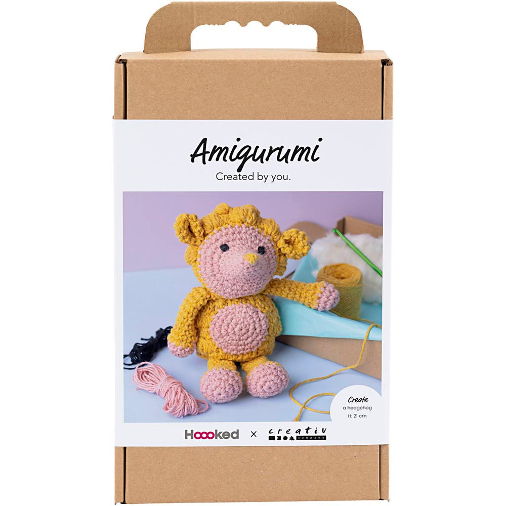 Creativ company hobby set amigurumi, hedgehog, light pink, warm yellow, 1 box
