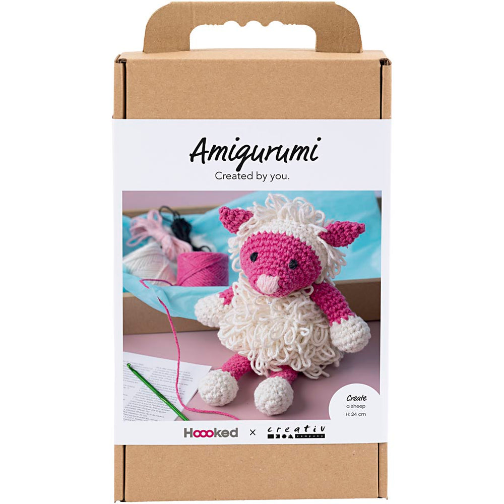 Creativ company hobby set amigurumi, sheep, pink, off-white, 1 box