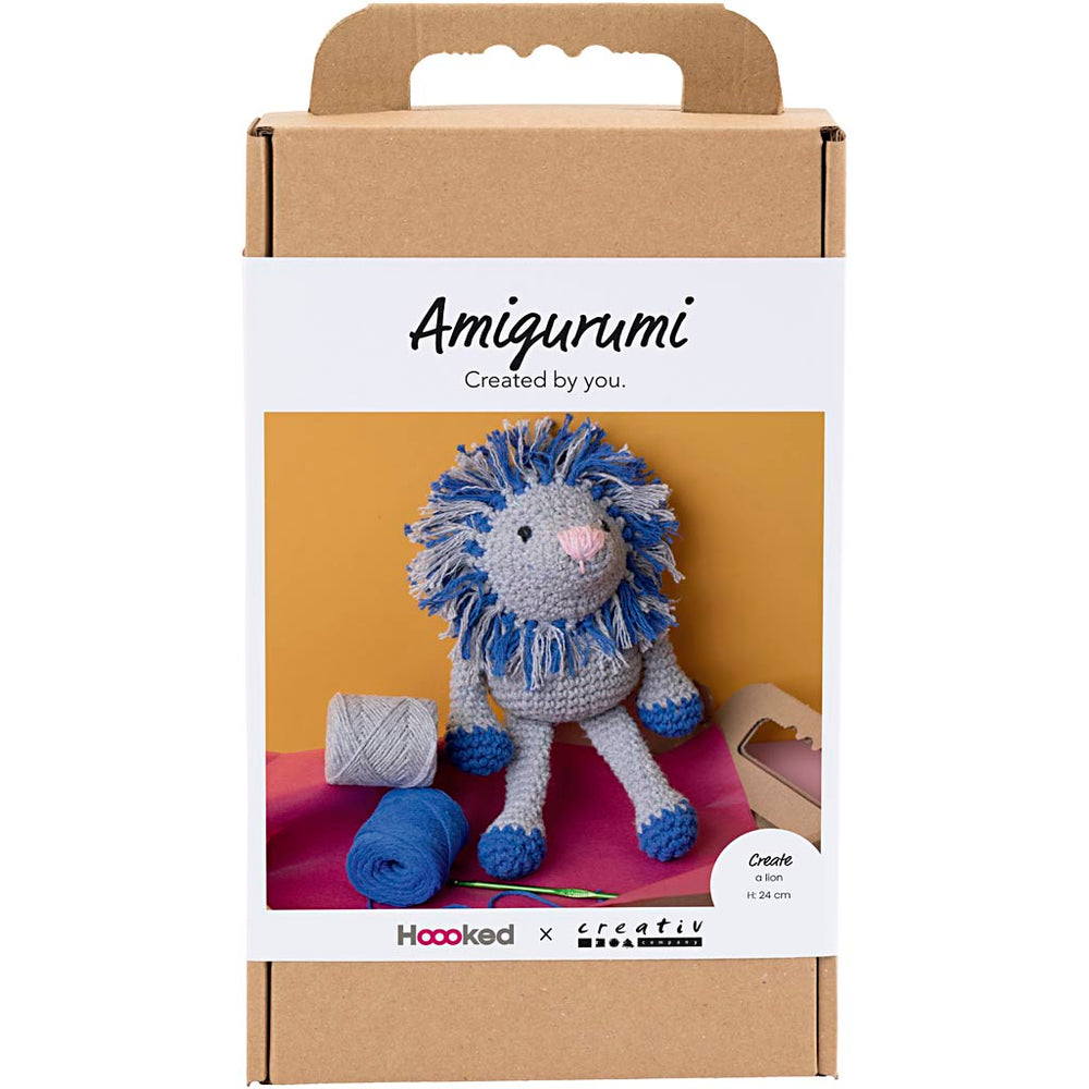 Creativ company hobby set amigurumi, lion, navy blue, light gray, 1 box