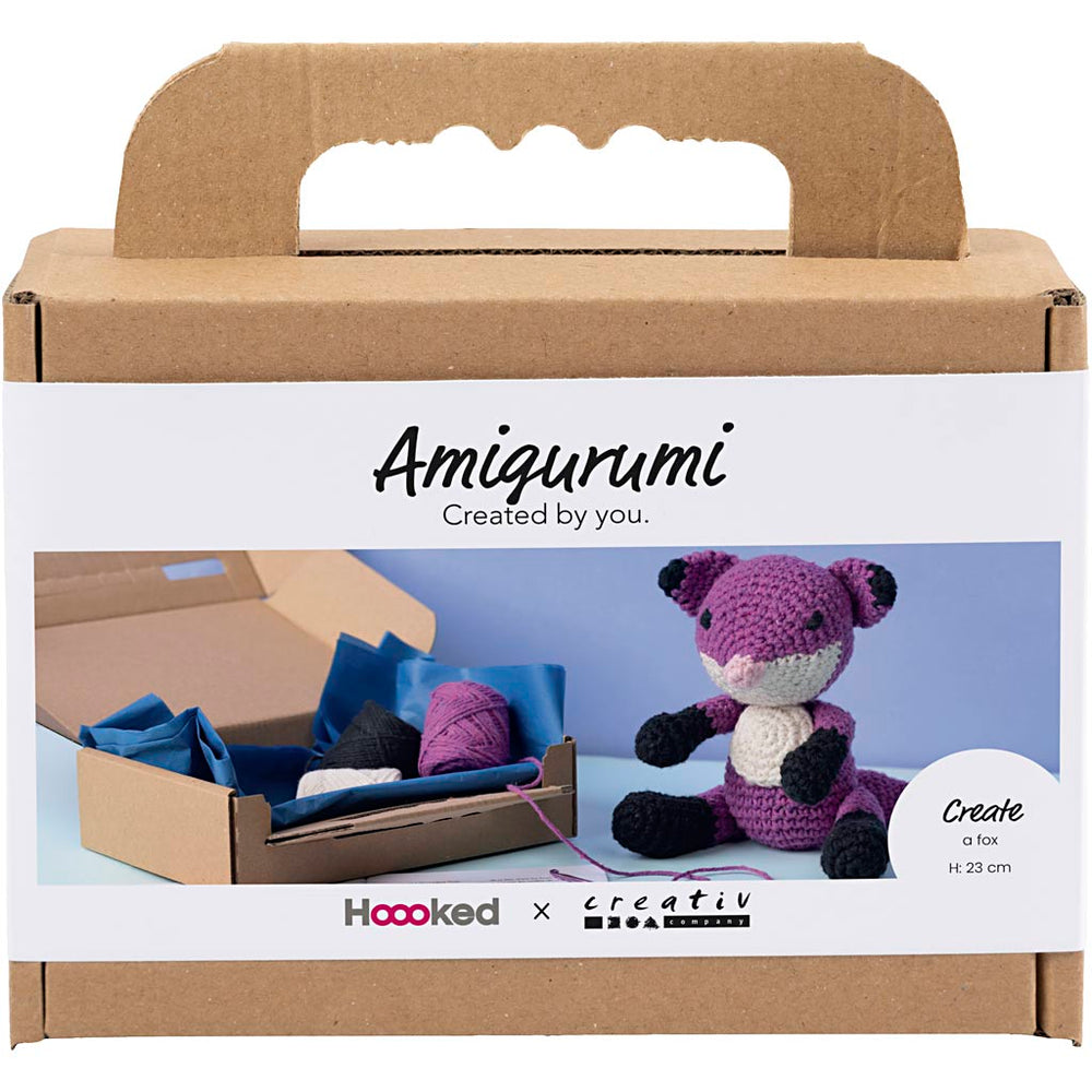 Creativ company hobbyset amigurumi, fox, black, plum, 1 box