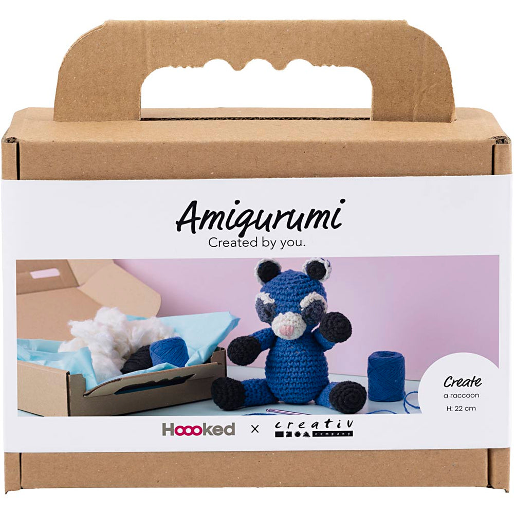Creativ company hobby set amigurumi, raccoon, black, blue, 1 box