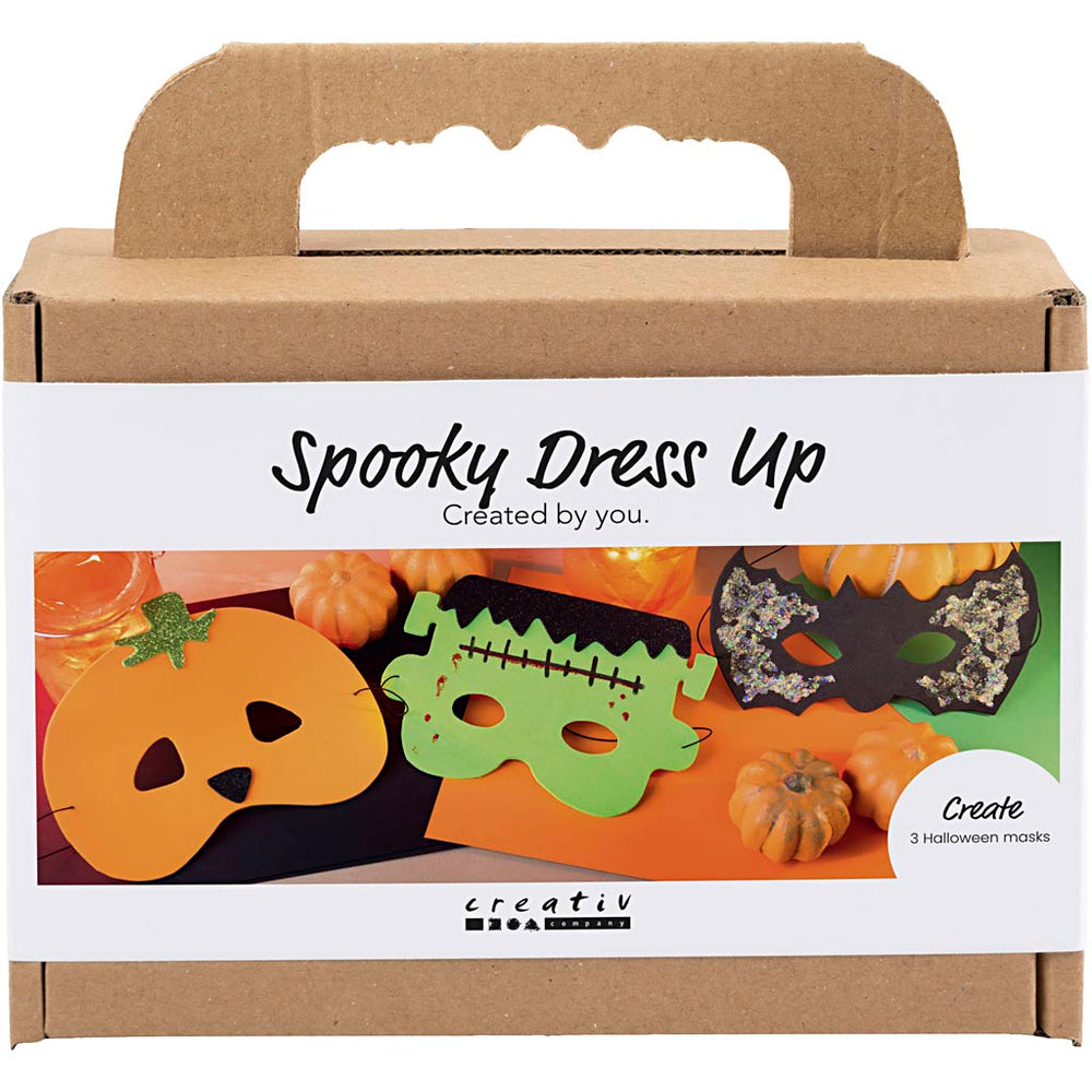 Creativ company mini hobby set scary costumes, masks, Halloween colors, 1 box