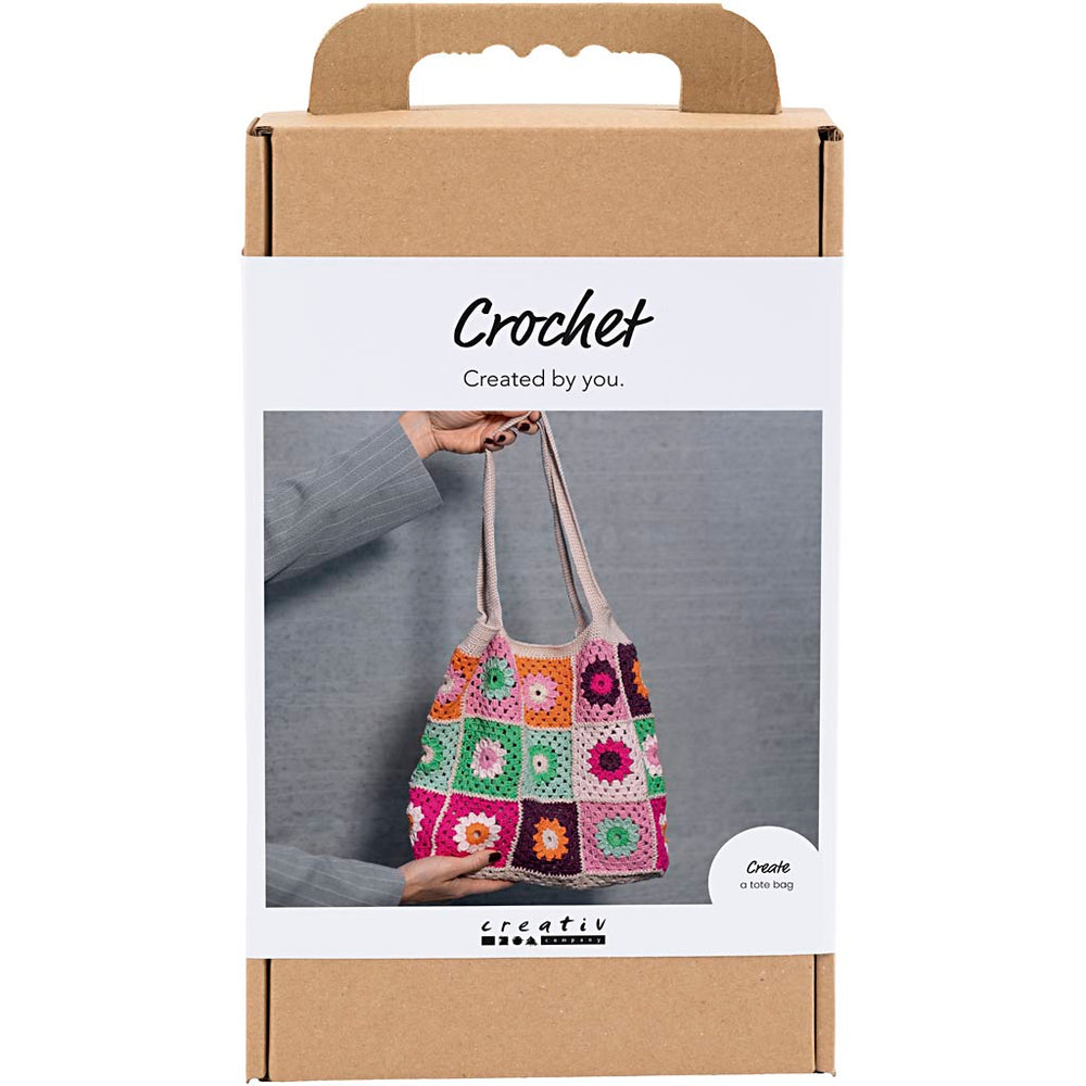 Creativ company hobby set crochet, bag, colorful, cream, 1 box