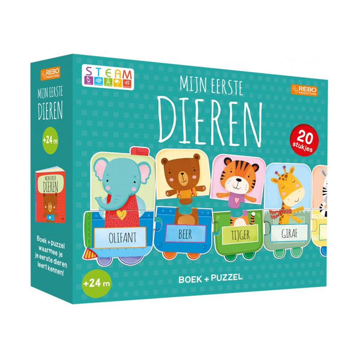 Rebo veröffentlicht meinen ersten Tier-Puzzle-Zug + Buch | 2 Stk