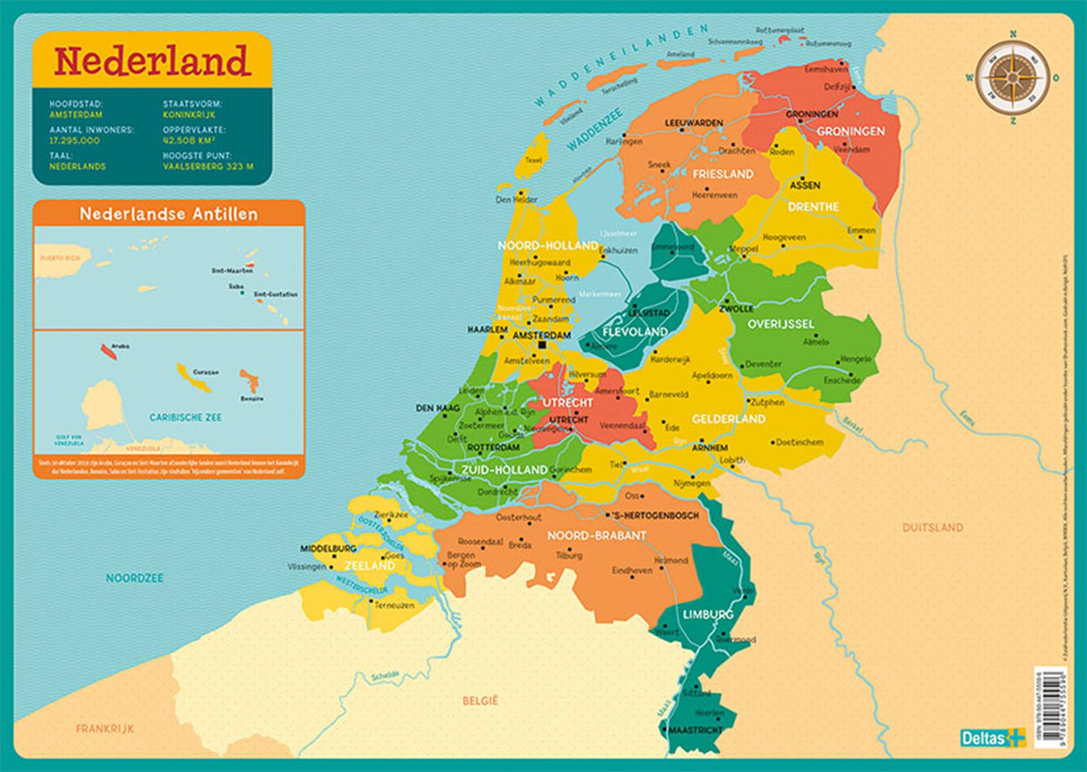 Deltas educational coaster - map of the Netherlands