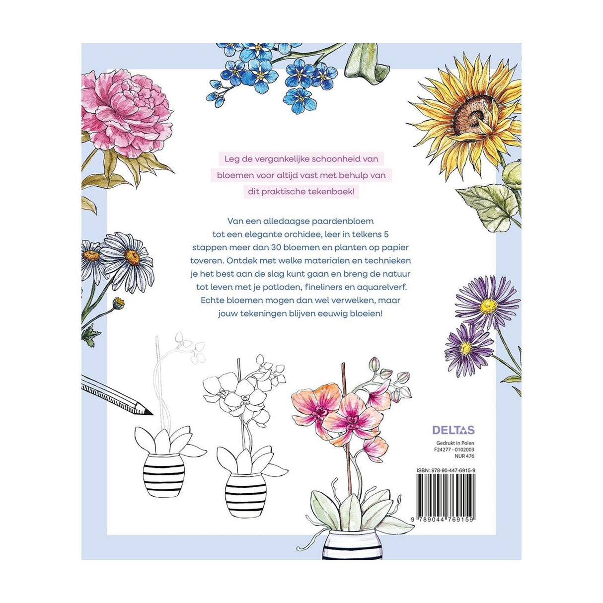 Deltas stap voor stap bloemen tekenen