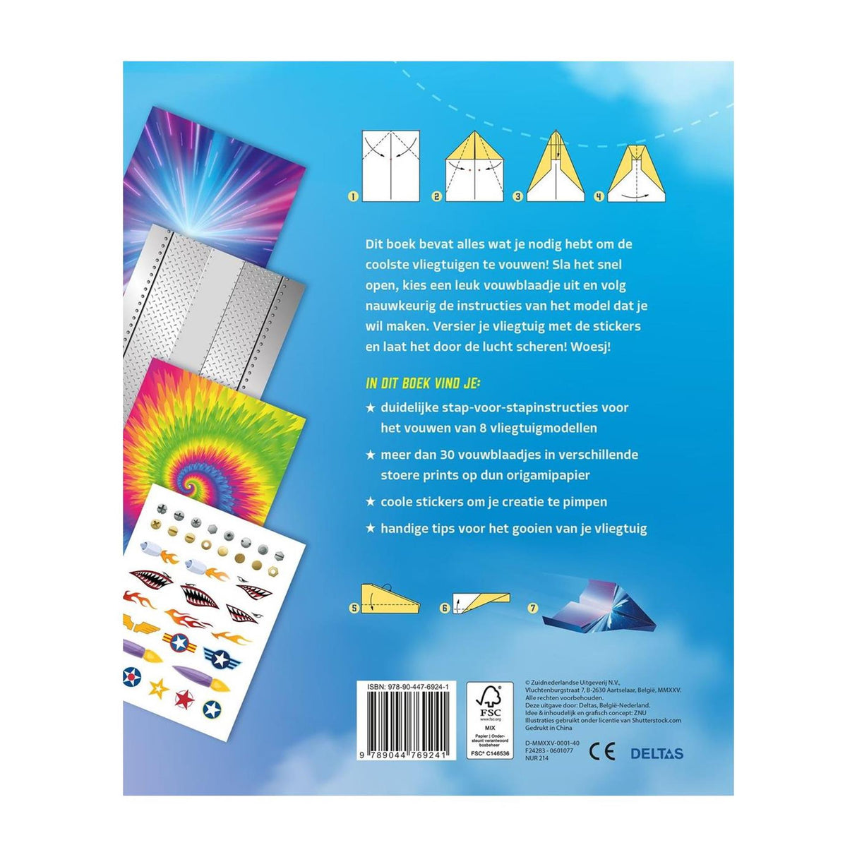 Deltas papieren vliegtuigjes - stap voor stap