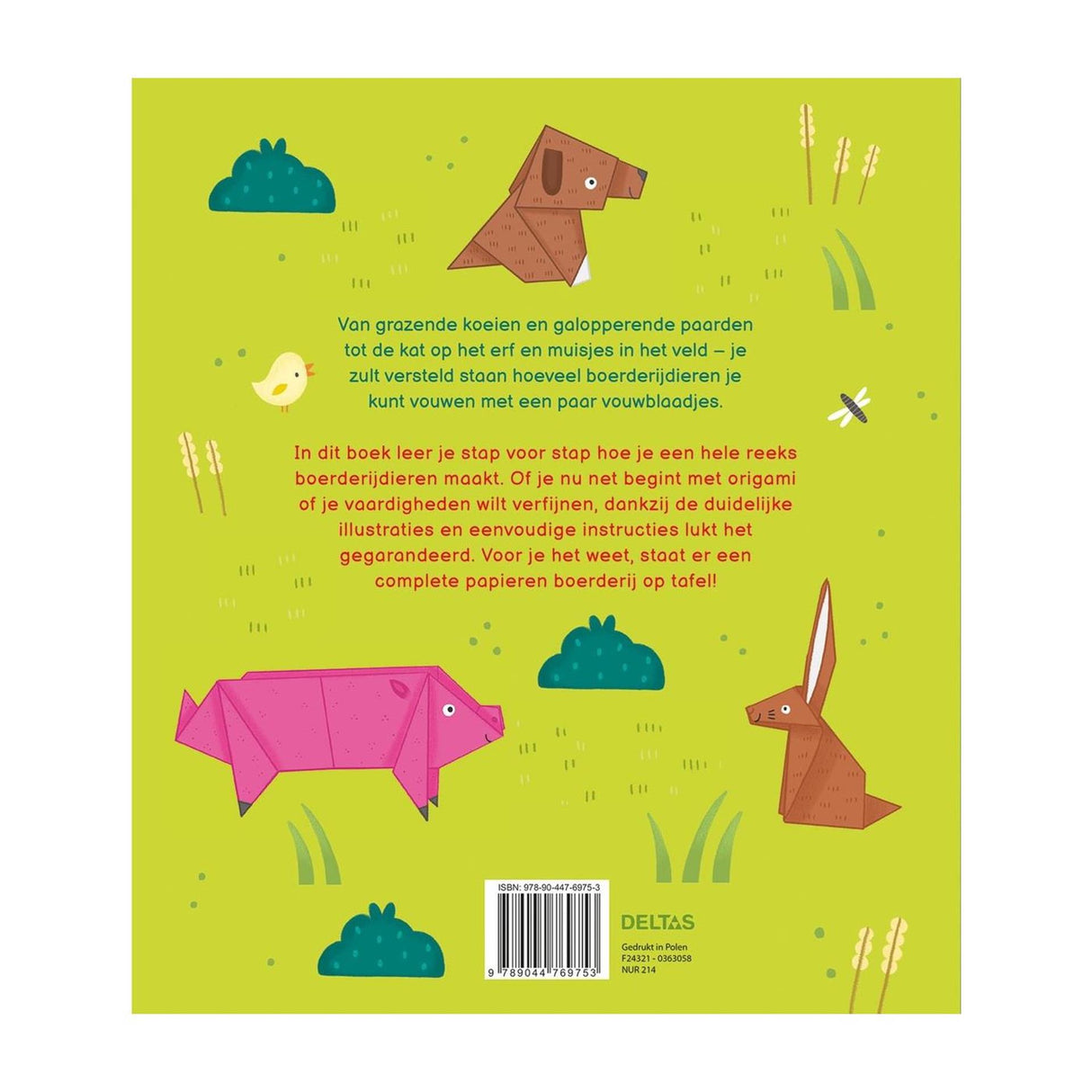 Deltas origami dieren van de boerderij