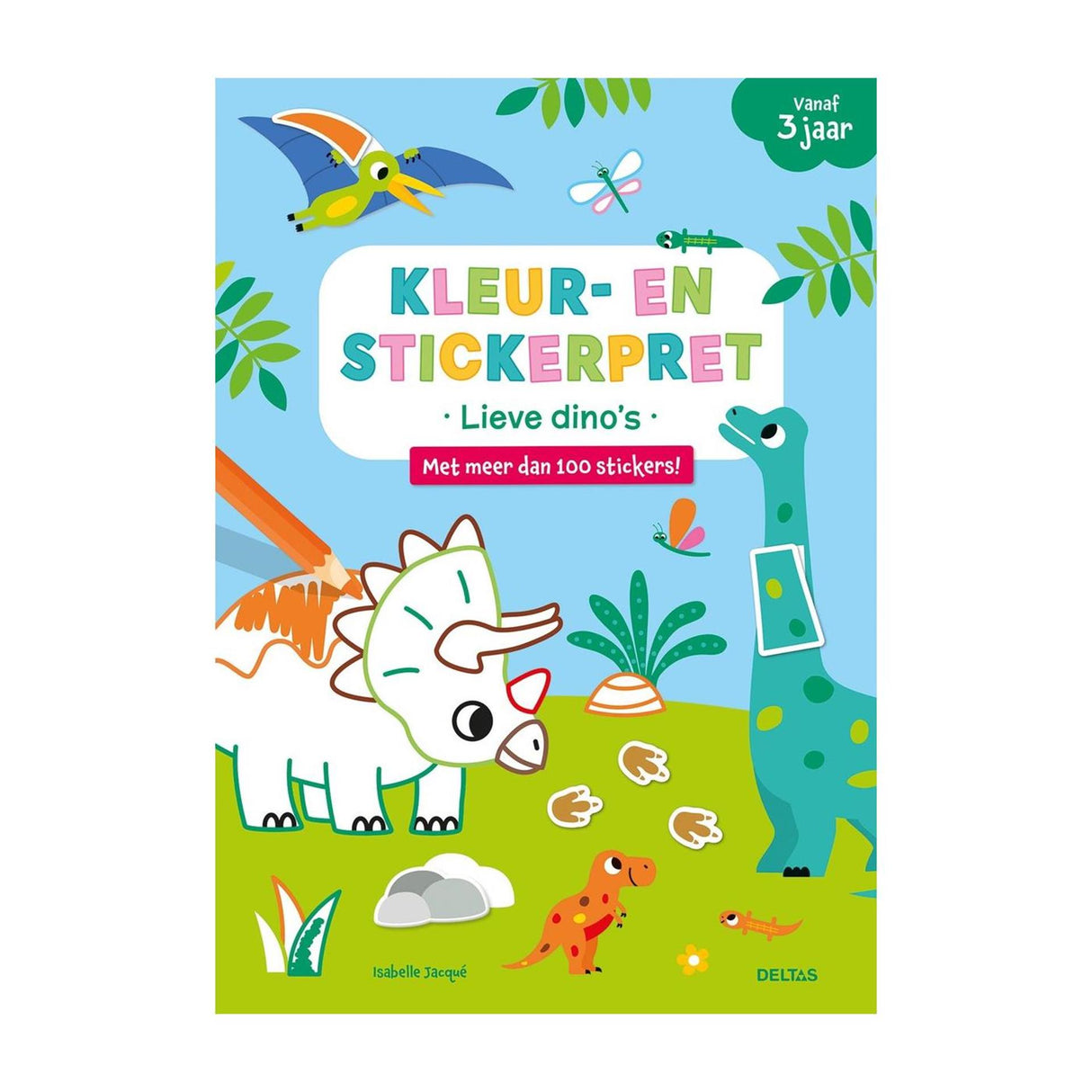 Deltas kleur- en stickerpret - lieve dino's