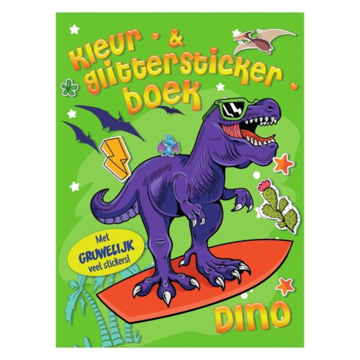 Coloring Glitter Sticker Book Dino