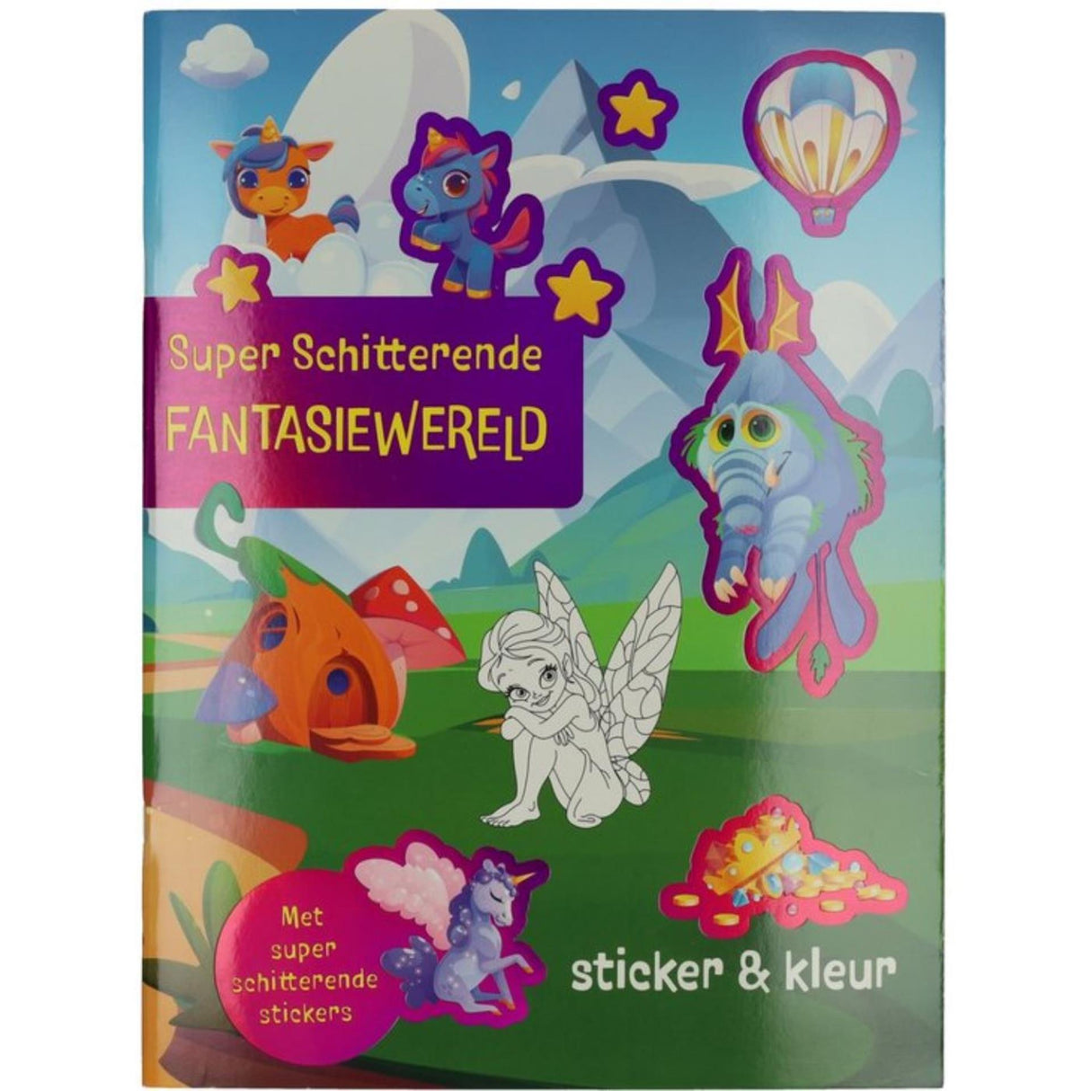 Fantasy world coloring and sticker book