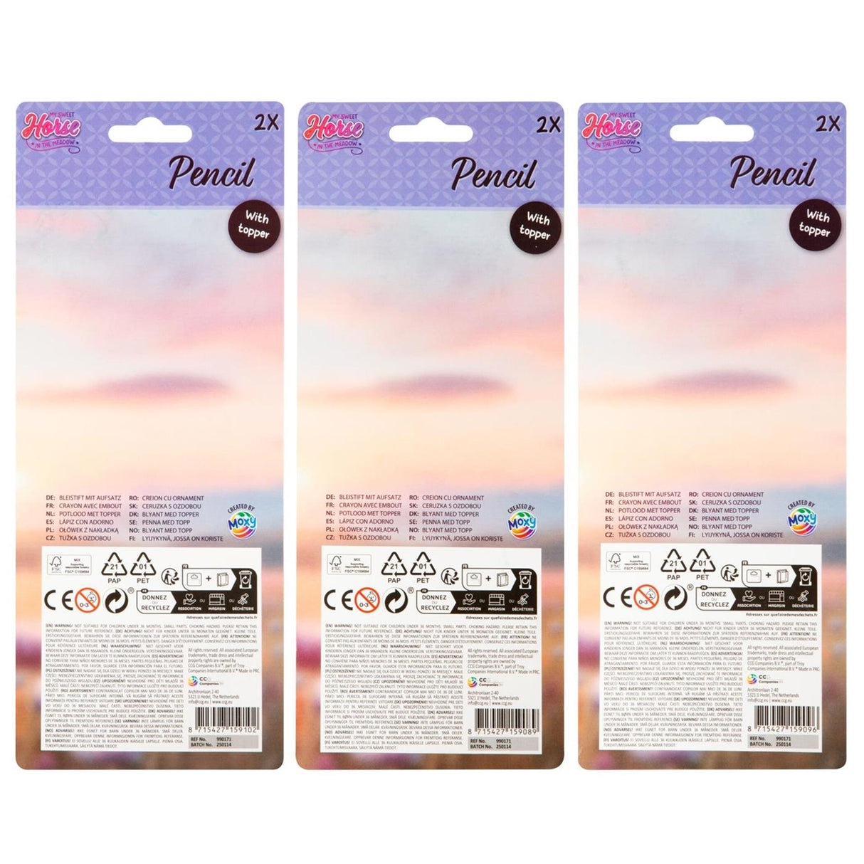 Creative craft group horse pencils with topper - 2 pcs.