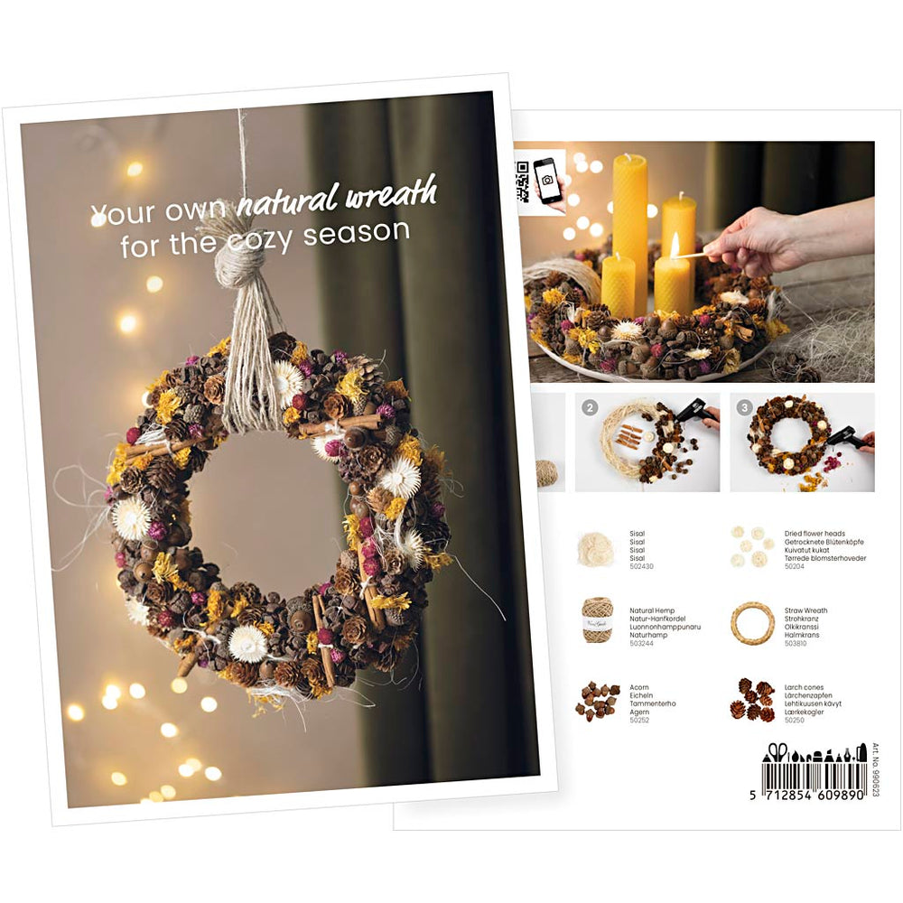 Creativ company postcard, natural wreath, A5, sheet 14.8x21 cm, 1 piece