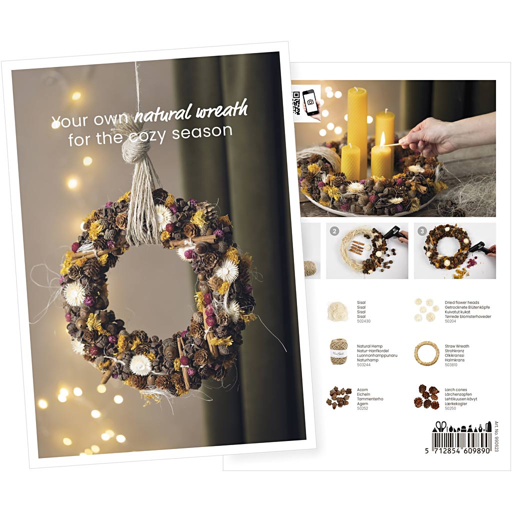 Creativ company postcard, natural wreath, A5, sheet 14.8x21 cm, 1 piece