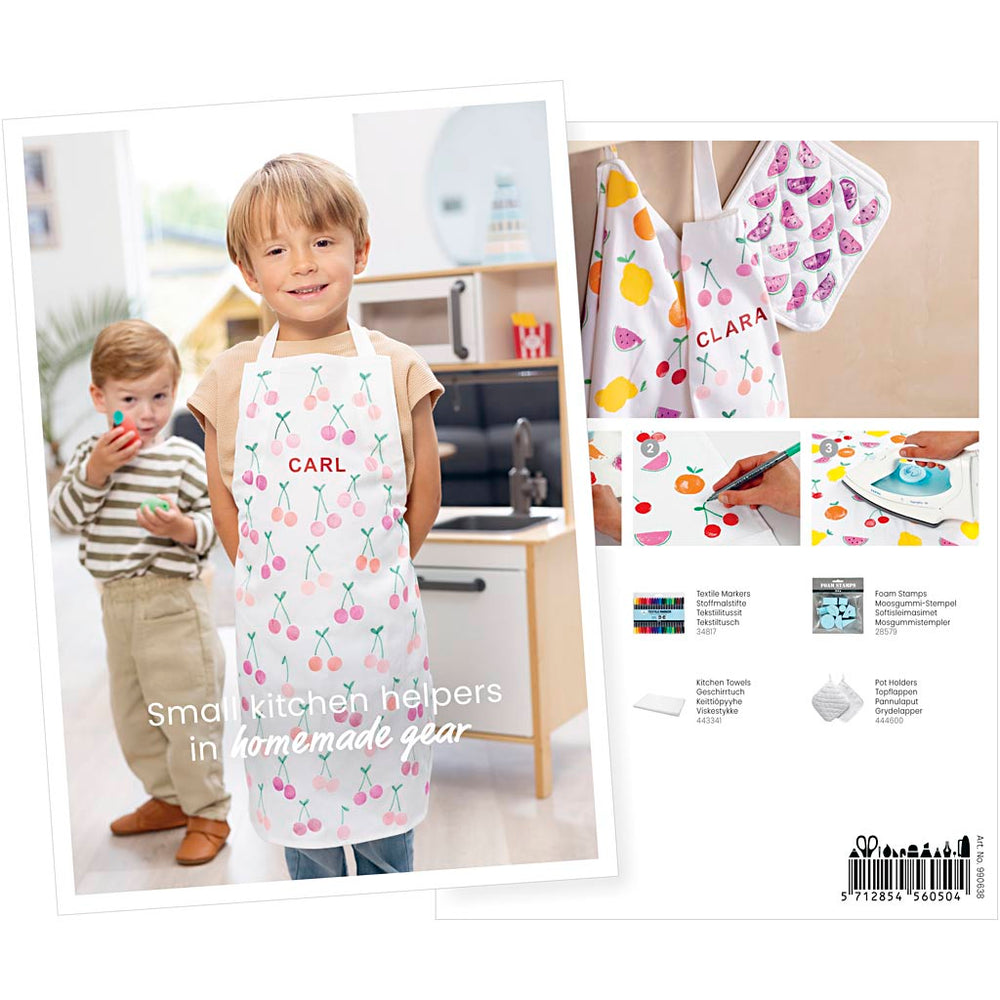 Creativ company postcard, apron and tea towel, A5, sheet 14.8x21 cm, 1 piece