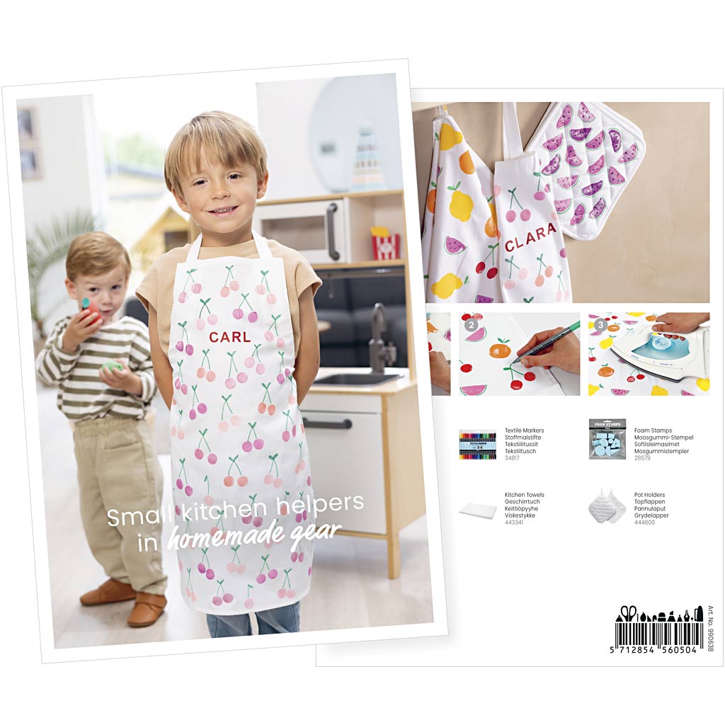 Creativ company postcard, apron and tea towel, A5, sheet 14.8x21 cm, 1 piece