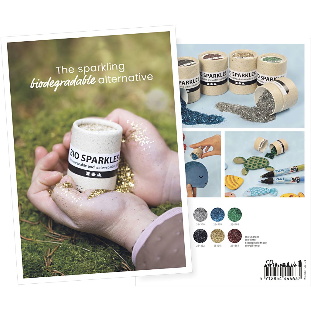 Creativ company inspiration card, bio glitter, A5, sheet 14.8x21 cm, 1 piece