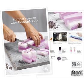Creative company postcard, treat yourself to homemade soap, A5, sheet 14.8x21 cm, 1 piece