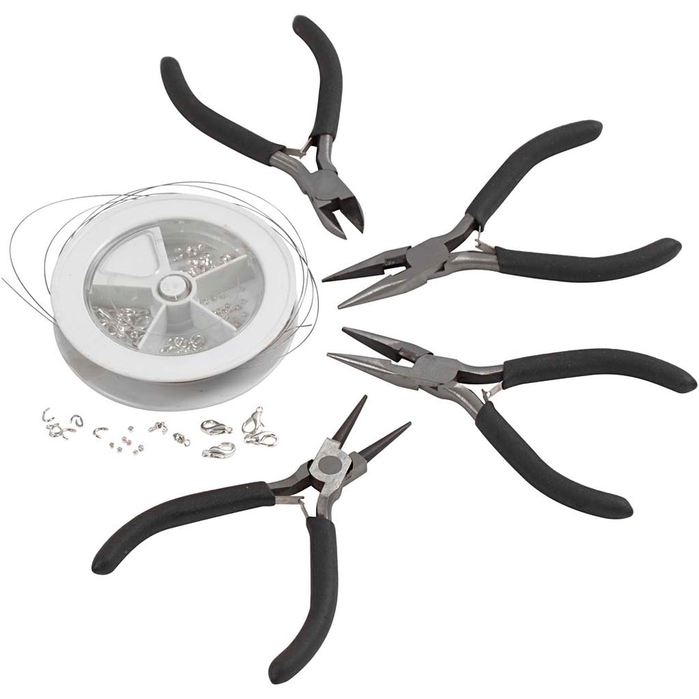 Creativ company jewelry making kit, silver plated, 1 set